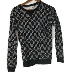 Calvin klein logo crew neck black white womens small lightweight sweatshirt